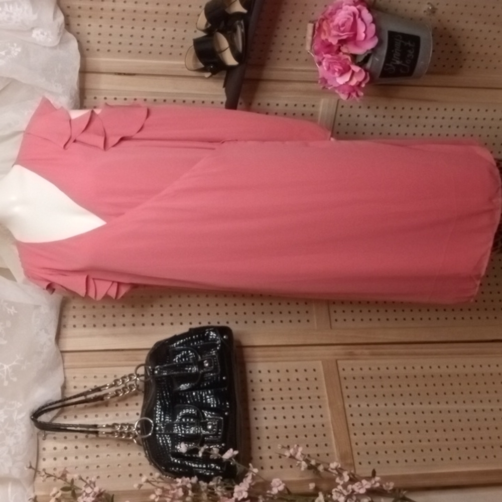 T.D.C. coral colored dress size 2x